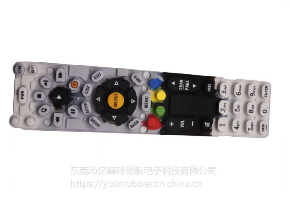 多色成型硅胶按键 多色成型遥控器硅胶按键 亿鑫多色硅胶成型专业生产厂家